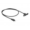 Delock - Prodlužovací šňůra USB - Micro USB typ B (F) montáž na panel do Micro USB typ B (M) - USB 2.0 - 50 cm - černá