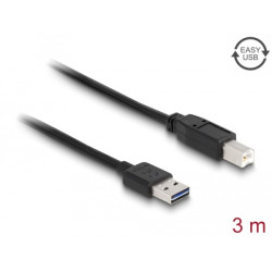 Delock Kabel EASY-USB 2.0 Typ-A samec USB 2.0 Typ-B samec 3 m černý