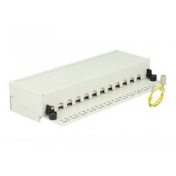 Delock - Propojovací panel - RJ-45 X 12 - světle šedá, RAL 7035