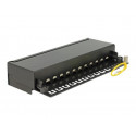 Delock - Propojovací panel - RJ-45 X 12 - hluboce černá, RAL 9005