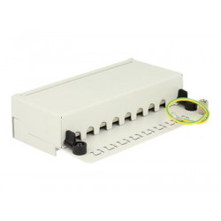 Delock - Propojovací panel - RJ-45 X 8 - světle šedá, RAL 7035