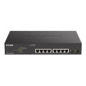 D-Link DGS 1100-10MPV2 - Přepínač - inteligentní - 8 x 10 100 1000 (PoE) + 2 x gigabitů SFP - desktop, Lze montovat do rozvaděče - PoE (130 W)