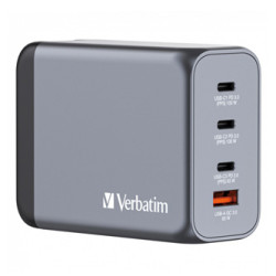 GaN cestovní nabíječka do sítě Verbatim, USB 3.0, USB C, šedá, 200 W, vyměnitelné vidlice C,G,A