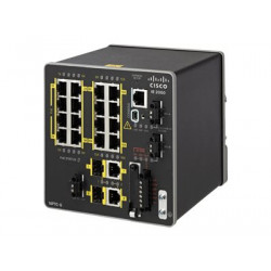 Cisco Industrial Ethernet 2000 Series - Přepínač - řízený - 16 x 10 100 (PoE+) + 2 x kombinace Gigabit SFP - lze montovat na konzolu DIN - PoE+