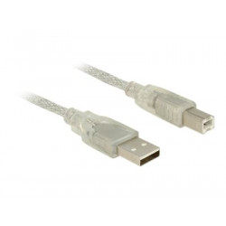Delock - Kabel USB - USB typ B (M) do USB (M) - USB 2.0 - 3 m - průhledná -