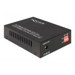 Delock Gigabit Ethernet Media Converter - Konvertor médií s optickými vlákny - GigE - 10Base-T, 100Base-TX, 1000Base-T, 1000Base-X - SFP (mini-GBIC) RJ-45