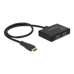 Delock HDMI Splitter - Rozdělovač video audio - 2 x HDMI - desktop