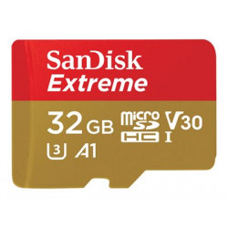 SanDisk Extreme - Paměťová karta flash (adaptér microSDHC - SD zahrnuto) - 32 GB - A1 Video Class V30 UHS-I U3 - microSDHC UHS-I