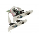Delock PCI Express Card  4 x Serial RS-232 - Sériový adaptér - PCIe 2.0 nízký profil - RS-232 x 4