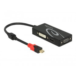Delock - Nástroj pro převod videa - DisplayPort - DVI, HDMI, VGA - černá - maloobchod