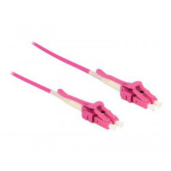 Delock - Síťový kabel - multirežim LC (M) do multirežim LC (M) - 2 m - optické vlákno - 50 125 mikron - OM4 - neobsahuje halogen, uniboot - fialová