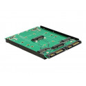 Delock Converter 2 x SATA 22 pin  Dualport 2 x M.2 2 x mSATA - Řadič úložiště - mSATA, M.2 - M.2 Card mSATA - SATA 6Gb s