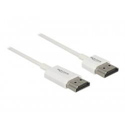 Delock High Speed HDMI with Ethernet - Kabel HDMI s ethernetem - HDMI s piny (male) do HDMI s piny (male) - 3 m - trojnásobně stíněný - bílá - podporuje 4K