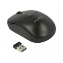 Delock - Myš - pravák a levák - optický - 3 tlačítka - bezdrátový - 2.4 GHz - bezdrátový přijímač USB - černá - maloobchod