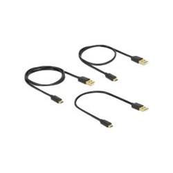 Delock - Sada kabelů USB - černá