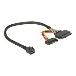 Delock - Interní kabel SAS - SFF-8643 (M) do SATA napájení, U.2 (SFF-8639) - 30 cm - černá