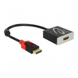 Delock 4K Passive - Video adaptér - DisplayPort s piny (male) do HDMI se zdířkami (female) - 20 cm - černá - podporuje 4K