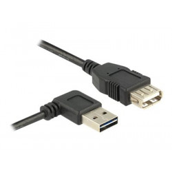 Delock Easy - Prodlužovací šňůra USB - USB (M) levý pravý úhel, reverzibilní do USB (F) - USB 2.0 - 50 cm - černá