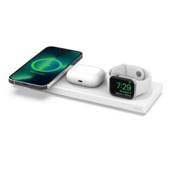 Belkin BOOST CHARGE™ PRO MagSafe 3v1 Bezdrátová nabíjecí podložka pro iPhone Apple Watch AirPods, bílá