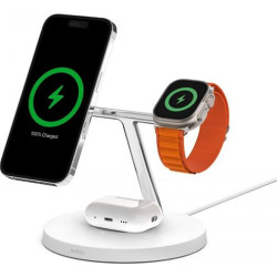 Belkin BOOST CHARGE™ PRO MagSafe 3v1 Bezdrátové nabíjení pro iPhone Apple Watch AirPods, bílá - NOVÁ VERZE