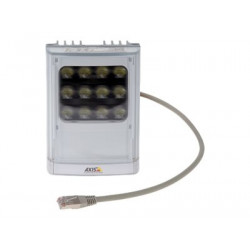 AXIS T90D25 - Bílý LED reflektor - montáž na strop, montáž na sloupek, montáž na stěnu - interiér, venkovní použití - 25 Watt - bílá, stříbrná - pro AXIS P1455-LE, P1455-LE-3 License Plate Verifier Kit, V5938 50 Hz