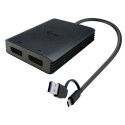 I-Tec USB-A USB-C Dual 4K DP Video Adapter 