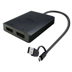 I-Tec USB-A USB-C Dual 4K DP Video Adapter 