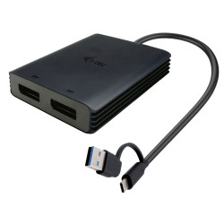 i-tec USB-A USB-C Dual 4K DP Video Adapter