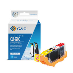 G&G kompatibilní ink s CLI526C, NP-C-0526C, 4541B001, cyan, 8.4ml