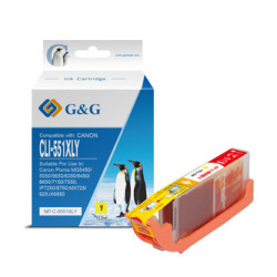 G&G kompatibilní ink s CLI551Y XL, NP-C-0551XLY, yellow, 10,2ml, ml high capacity