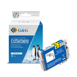 G&G kompatibilní ink s C13T34724010, NP-R-3472C, cyan