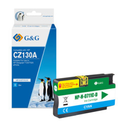 G&G kompatibilní ink s CZ130A, NP-H-0711C(HP711, cyan