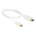 Delock - Kabel adaptéru - Mini DisplayPort s piny (male) do HDMI s piny (male) - 50 cm - trojnásobně stíněná kroucená dvoulinka - bílá - pasivní