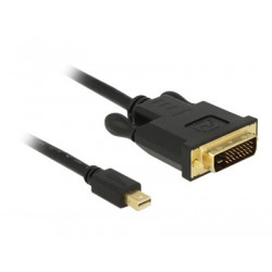 Delock - Kabel adaptéru - jeden spoj - Mini DisplayPort (M) do DVI-D (M) - DisplayPort 1.1 - 1 m - pasivní, křídlové šrouby - černá