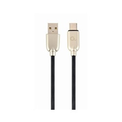 GEMBIRD Kabel USB 2.0 AM na Type-C kabel (AM CM), 1m, pogumovaný, černý, blister, PREMIUM QUALITY