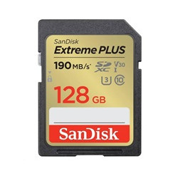 SanDisk SDXC karta 128GB Extreme PLUS (190 MB s Class 10, UHS-I U3 V30)