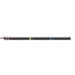 DIGITUS IT BASIC PDU, 3PH, 16A, 24 x C13, 3 x C19 Vertikální, 3m kabel, IEC309 3Ph-16A zástrčka