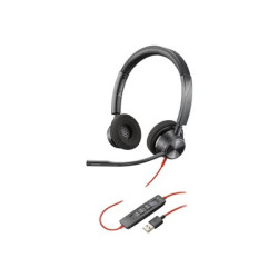 Poly Blackwire 3325 - Blackwire 3300 series - náhlavní souprava - náhlavní - kabelové - odstranění šumu - 3.5 mm jack, USB-A - černá