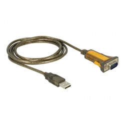 Delock Adapter USB 2.0  1 x Serial RS-232 - Rozšířený teplotní rozsah - sériový adaptér - USB 2.0 - RS-232 x 1 - černá, žlutá
