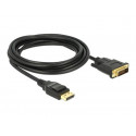Delock - Kabel adaptéru - jeden spoj - DisplayPort (M) do DVI-D (M) - DisplayPort 1.2a - 3 m - pasivní - černá