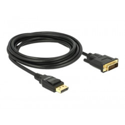 Delock - Kabel adaptéru - jeden spoj - DisplayPort (M) do DVI-D (M) - DisplayPort 1.2a - 3 m - pasivní - černá
