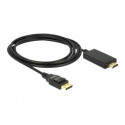 Delock - Kabel adaptéru - DisplayPort s piny (male) do HDMI s piny (male) - 2 m - trojnásobně stíněná kroucená dvoulinka - černá - pasivní