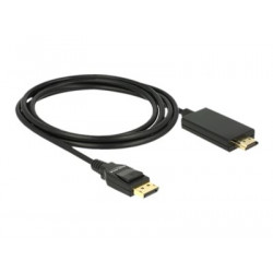 Delock - Kabel adaptéru - DisplayPort s piny (male) do HDMI s piny (male) - 2 m - trojnásobně stíněná kroucená dvoulinka - černá - pasivní
