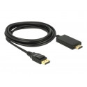 Delock - Kabel adaptéru - DisplayPort s piny (male) do HDMI s piny (male) - 3 m - trojnásobně stíněná kroucená dvoulinka - černá - pasivní