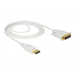 Delock - Kabel adaptéru - jeden spoj - DisplayPort (M) do DVI-D (M) - DisplayPort 1.2 - 2 m - pasivní - bílá