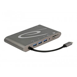 Delock USB Type-C 3.1 Docking Station 4K - Dokovací stanice - USB-C 3.1 Thunderbolt 3 - VGA, HDMI, Mini DP - GigE