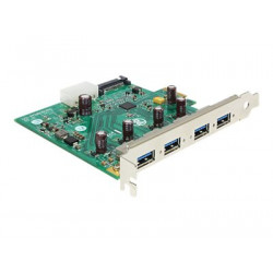 Delock PCI Express Card  4 x USB 3.0 - Úložiště USB3.0 ovladač - USB 3.0 - 5 GBps - PCIe 2.1 x1