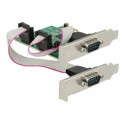 Delock PCI Express Card  2 x Serial RS-232 High Speed 921K with Voltage supply - Sériový adaptér - PCIe 2.0 - RS-232 x 2