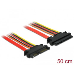 Delock Prodlužovací kabel SATA 6 Gb s 22 pin samec SATA 22 pin samice (3,3 V + 5 V + 12 V) 50 cm