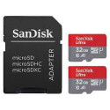 SanDisk Ultra - Paměťová karta flash (adaptér microSDHC - SD zahrnuto) - 32 GB - A1 UHS-I U1 Class10 - microSDHC UHS-I (balení 2)